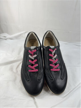 Ecco Street Premiere Golf Shoes 41 Spikeless Black Pink Leather Lace up